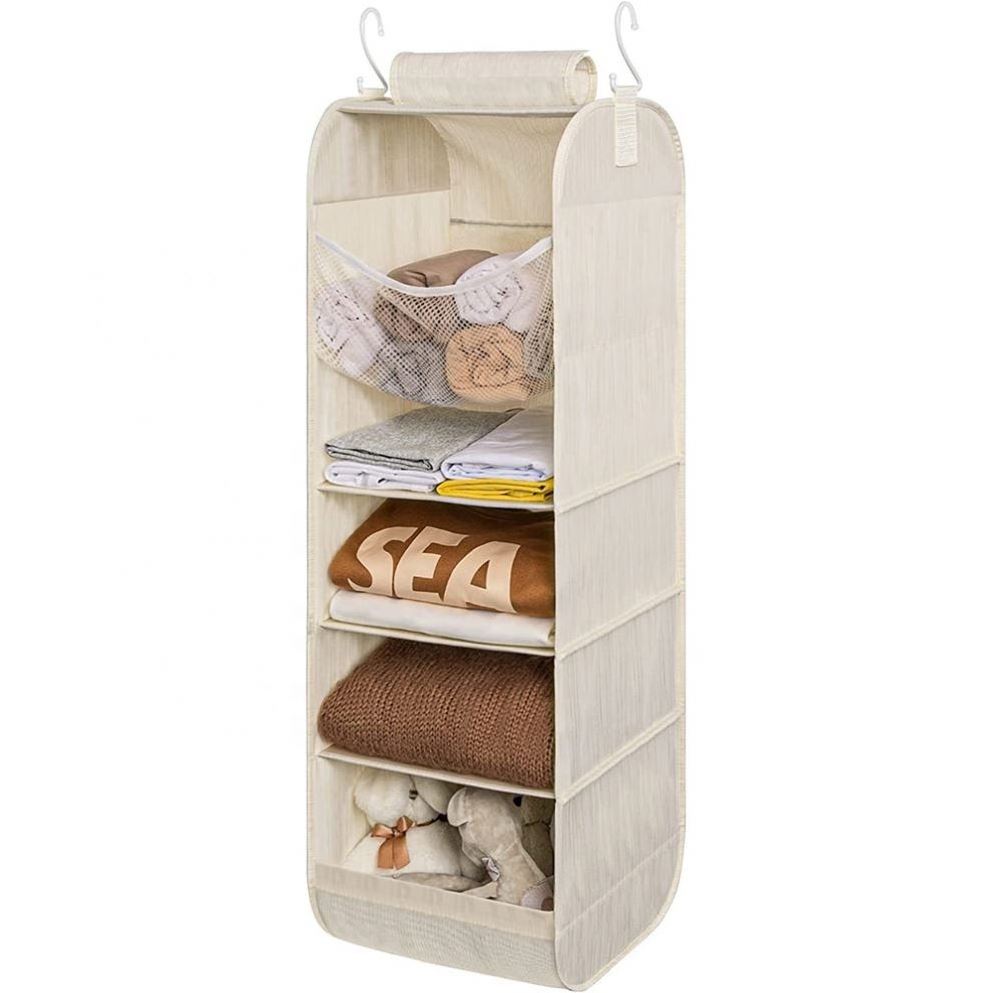 Top selling 5 Shelf Hanging Weekly Clothes Organizer clothes organizer storage foldable closet drawer organizer