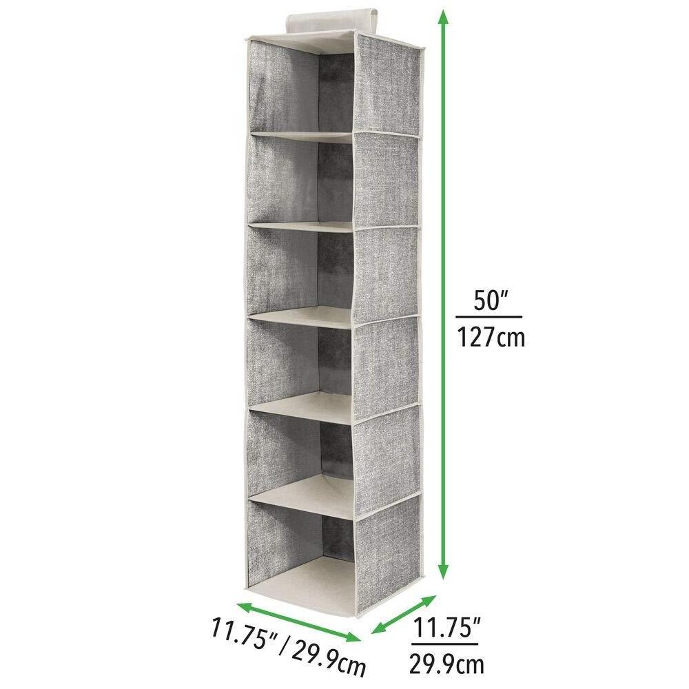 6-shelf Non-woven Collapsible Shelves Hanging Closet Cubmcu Chipng Closet Storage Organizer for Sweater Cloth Storage Bags OEM /