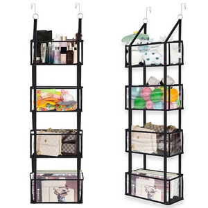 Multifunctional Shelf Closet Holders Foldable PVC Clothes Hanging Closet Organizer Storage with Draw