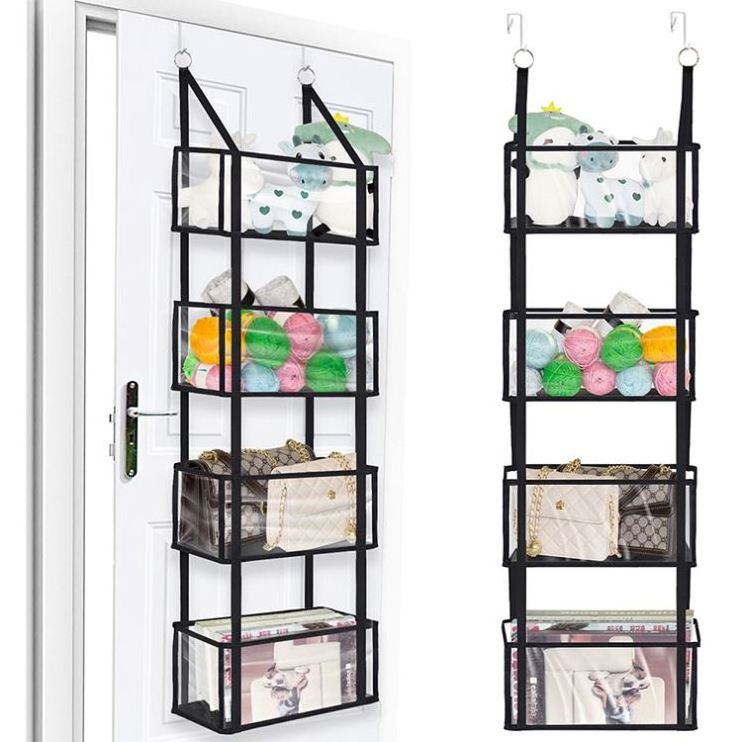 Multifunctional Shelf Closet Holders Foldable PVC Clothes Hanging Closet Organizer Storage with Draw