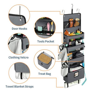 Wall Closet Hanging Storage Bag Multifunctional Over The Door Organizer with 5 Pockets for Bedroom Bathroom