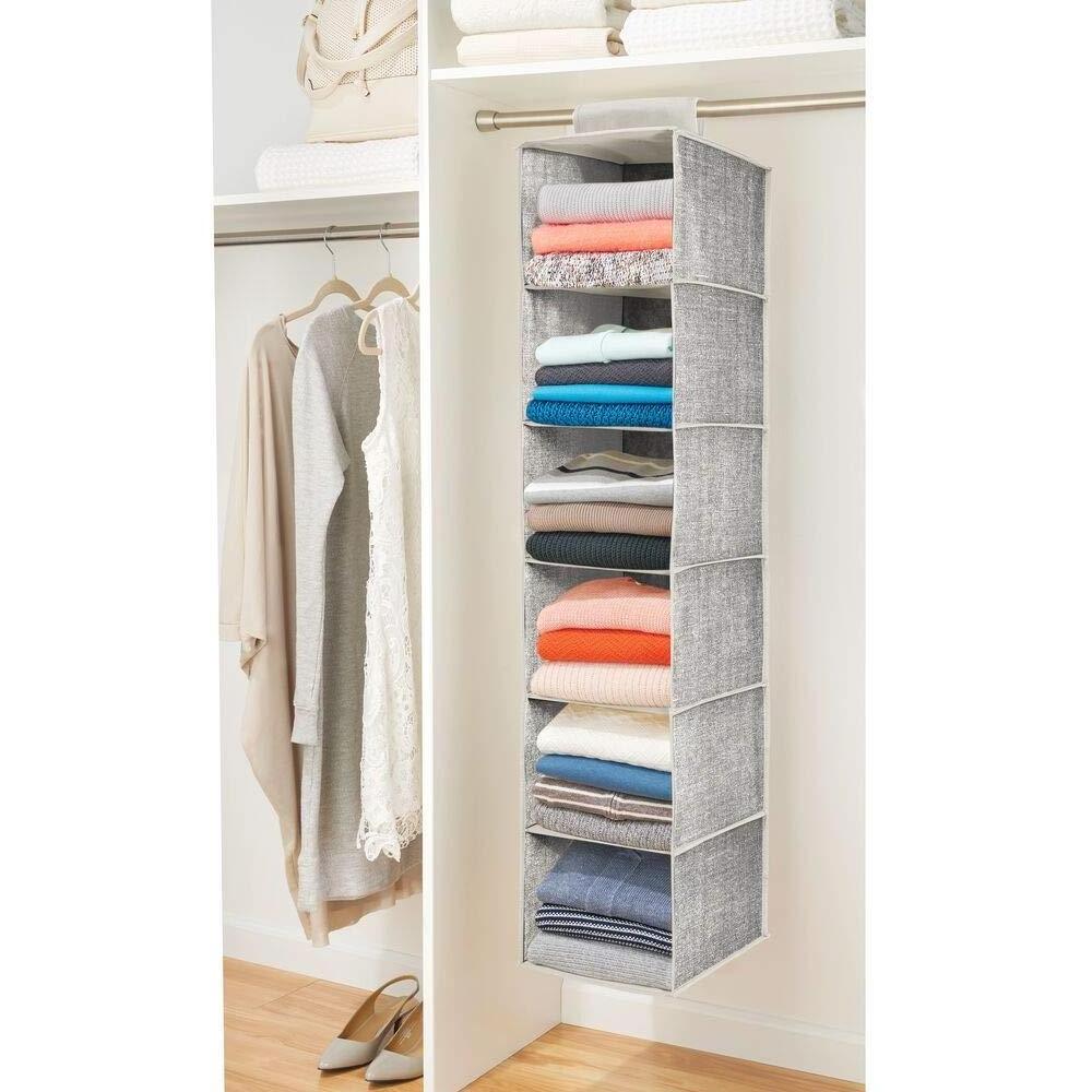 6-shelf Non-woven Collapsible Shelves Hanging Closet Cubmcu Chipng Closet Storage Organizer for Sweater Cloth Storage Bags OEM /