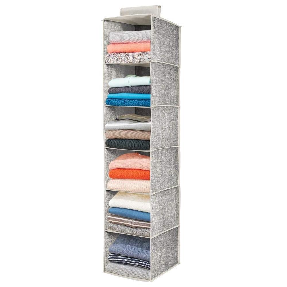 6-shelf Non-woven Collapsible Shelves Hanging Closet Cubmcu Chipng Closet Storage Organizer for Sweater Cloth Storage Bags OEM /