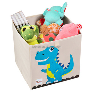 Animal Storage Bins Toy Stackable Storage Cubes for Kids Modern Rectangle Folding Home Storage Box Foldable Cube Box, Fabric