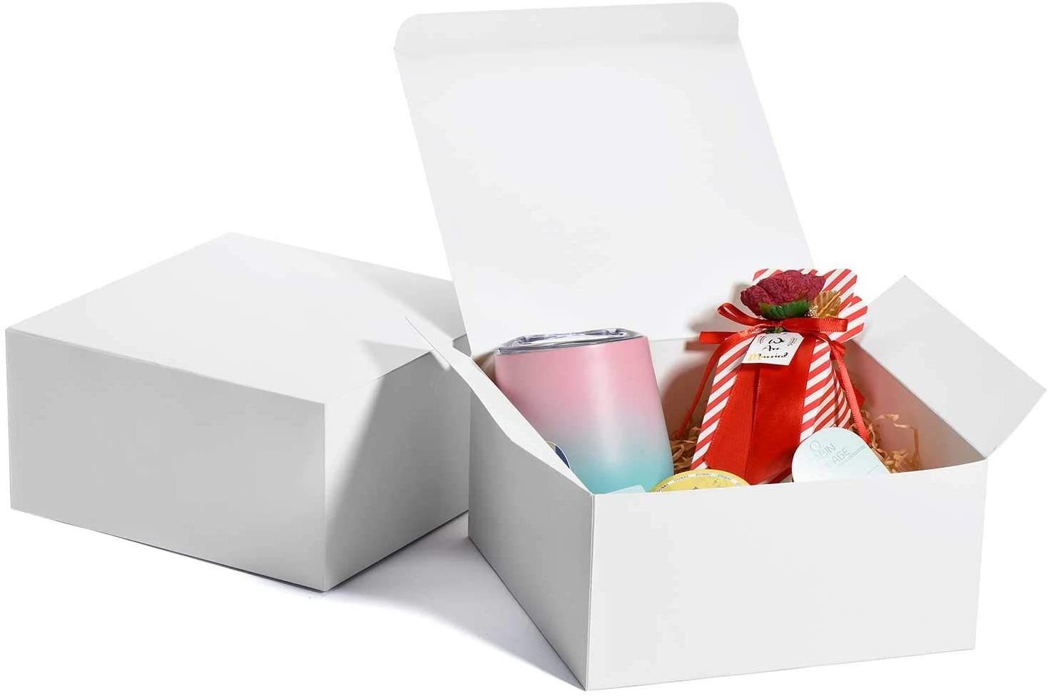 Full color custom printing packaging gift cardboard paper wedding gift box packaging with ribbon