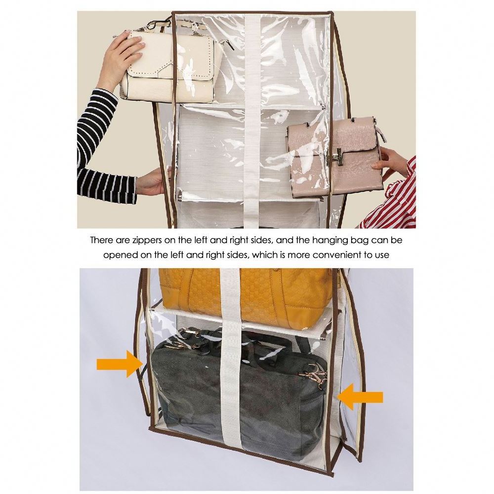 Hanging Handbag Storage Organizer, New Product Storage Bag For Closet With 4 Shelves For Wardrobe Space Saving Organizers/