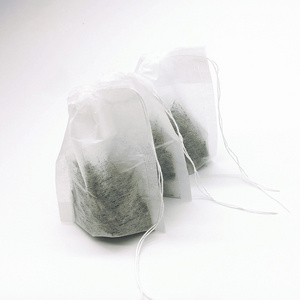 Biodegradable corn fiber empty tea bags PLA disposable empty tea bags with string natural tea packaging