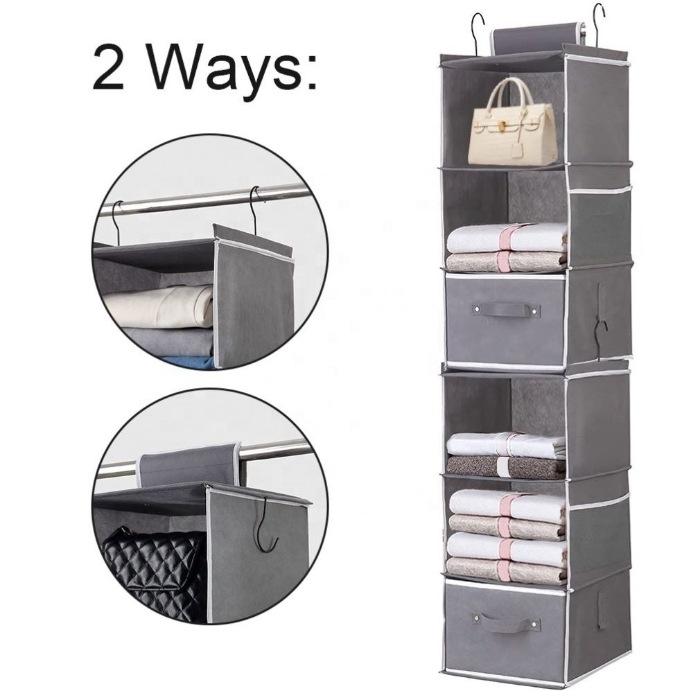 2024 Hanging closet storage organization 6-shelf PVC Storage Boxes & Bins Stainless Steel Square Sewing