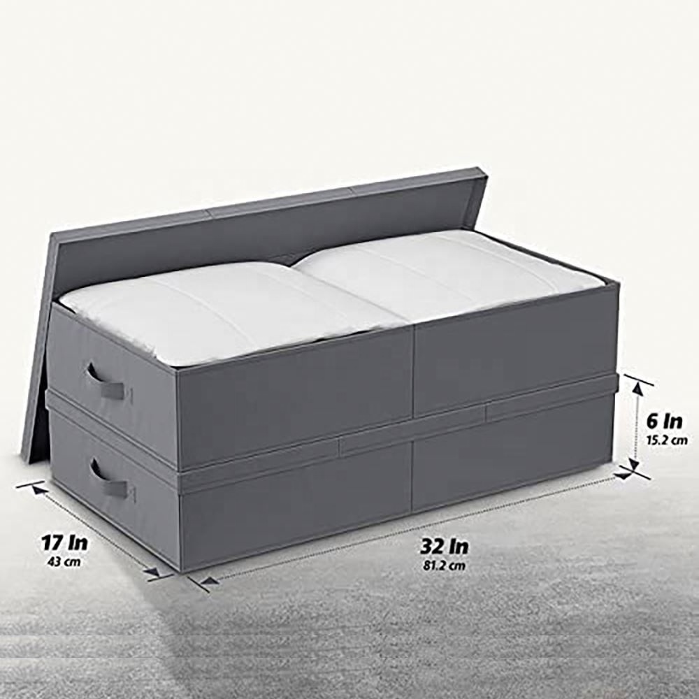 Under Bed Storage With Lids, Large Underbed Storage Containers Clothes, Foldable Stackable Storage Drawer Organizer Bins Box