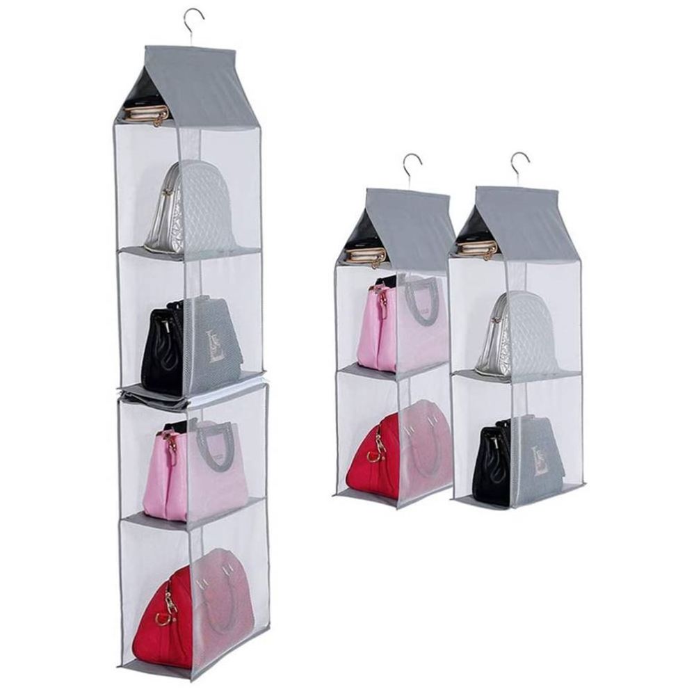 New Design Home storage 4 Shelf Hanging Mesh Bag Closet Organizer Dust Cover Bag Organizer