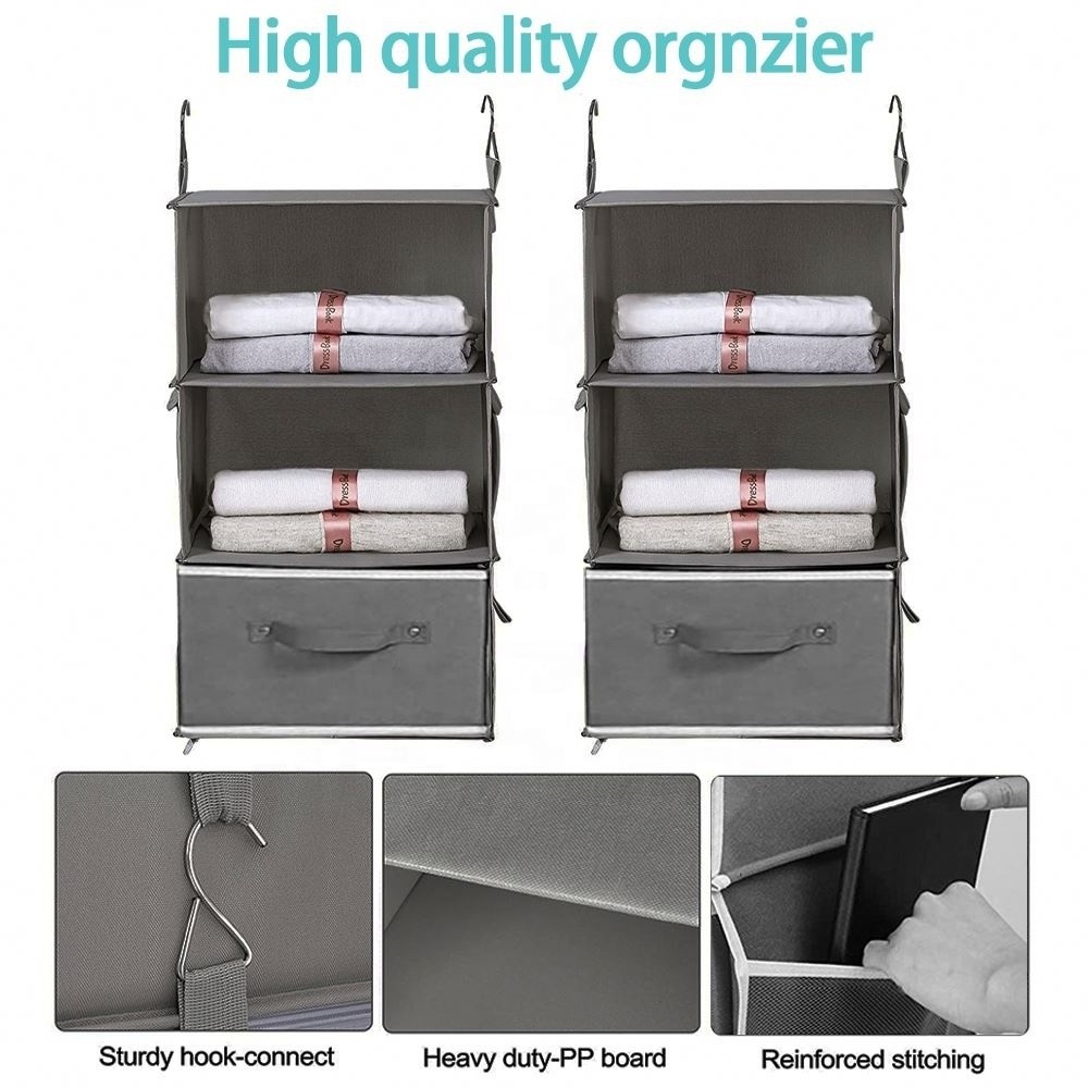 2024 Hanging closet storage organization 6-shelf PVC Storage Boxes & Bins Stainless Steel Square Sewing