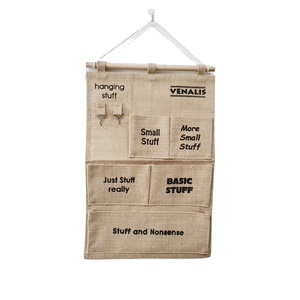 Natural Door Magazine Storage Pockets, Wall Door Closet Hanging Storage Bag Organizer