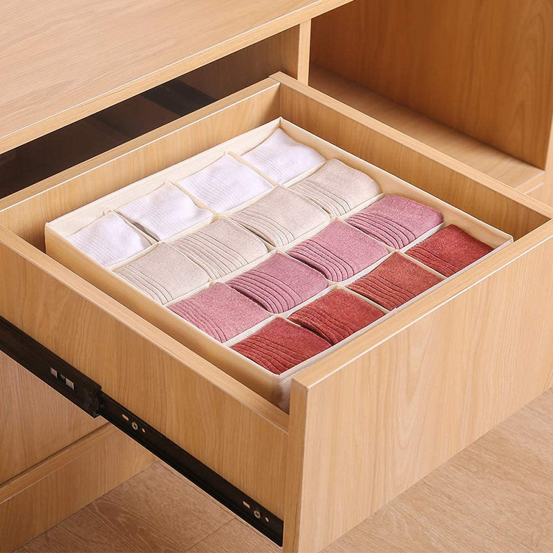 Foldable Sock Drawer Organizer 12 Cell Socks And Underwear Drawer Organizers Storage Boxes For Home