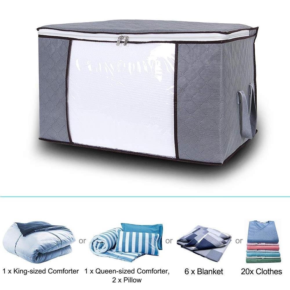 Large capacity quilt storage bag with clear window folding storage bag for clothes organizer