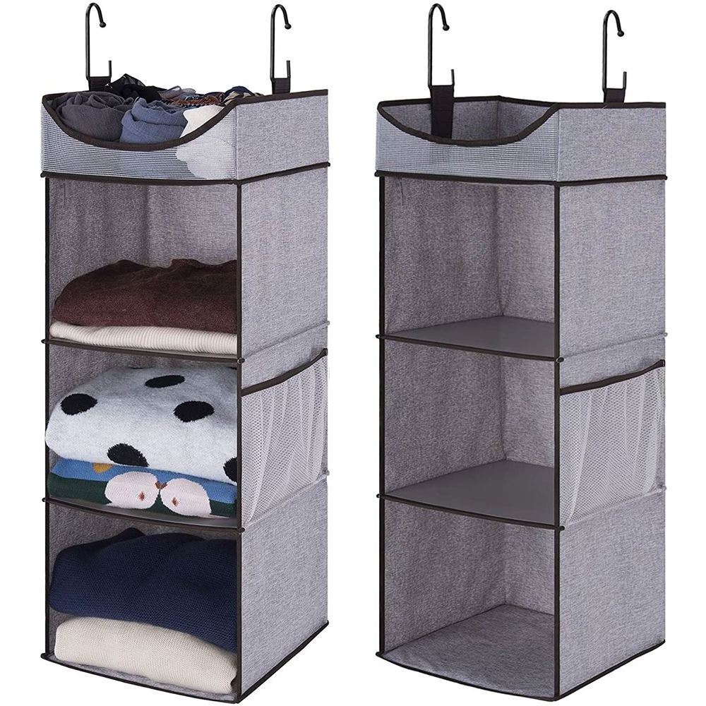 New Design Hanging Clothes Storage Organizer Collapsible Accessory Shelves Hanging Closet Organizers Used For Wardrobe