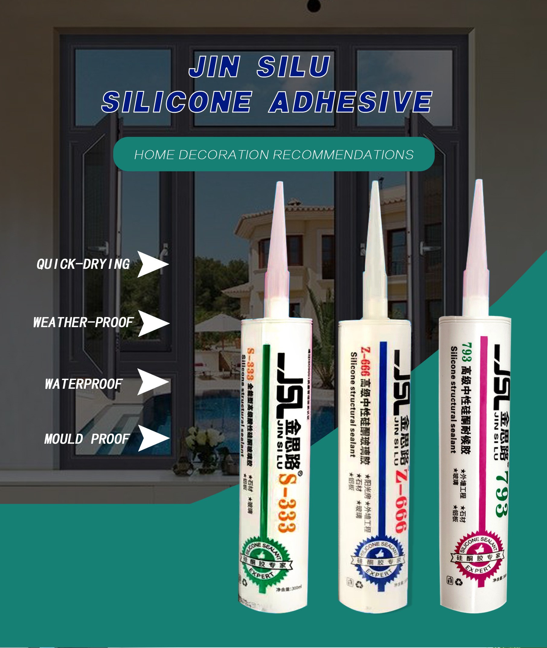 High Quality Gap Sealing Adhesives Glues Marble Tiles Floor Wall  Silicone Sealant