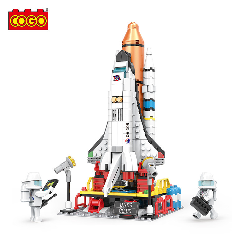 COGO Hot Sale Plastic ABS NASA Space Series Construction Site Satellite Plastic Building Blocks for Kids