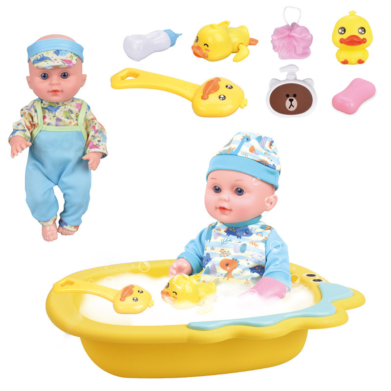 Cute 12 Inch Dolls Bathing Bathroom Mini Reborn Doll Bath Shower Bathtub Toys