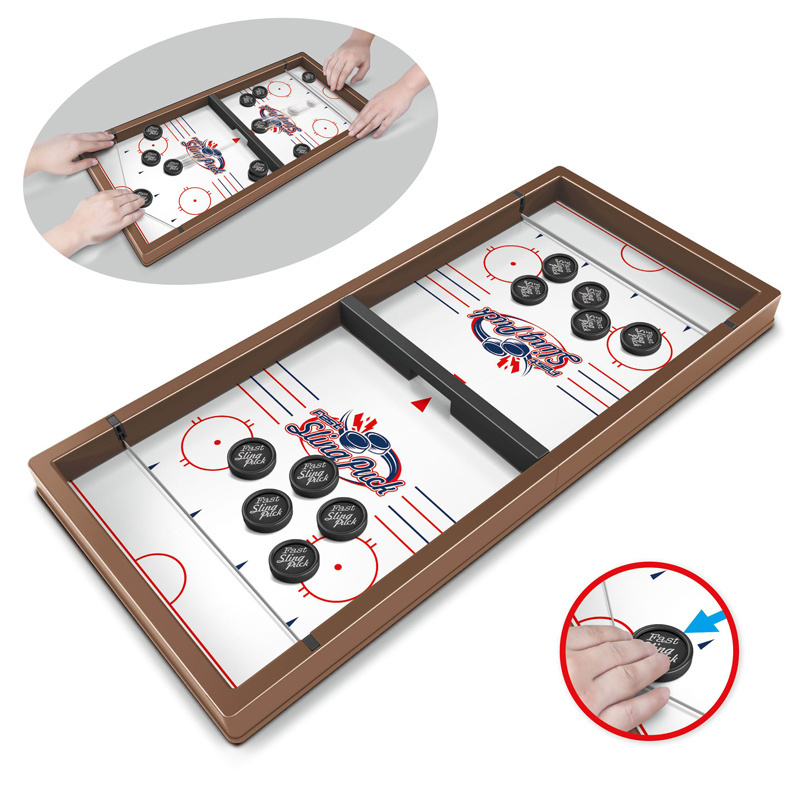 Kids Interactive 2 Players Interactive Desktop Game Bounce Shooting Toys Play Sling Puck Game Board Game