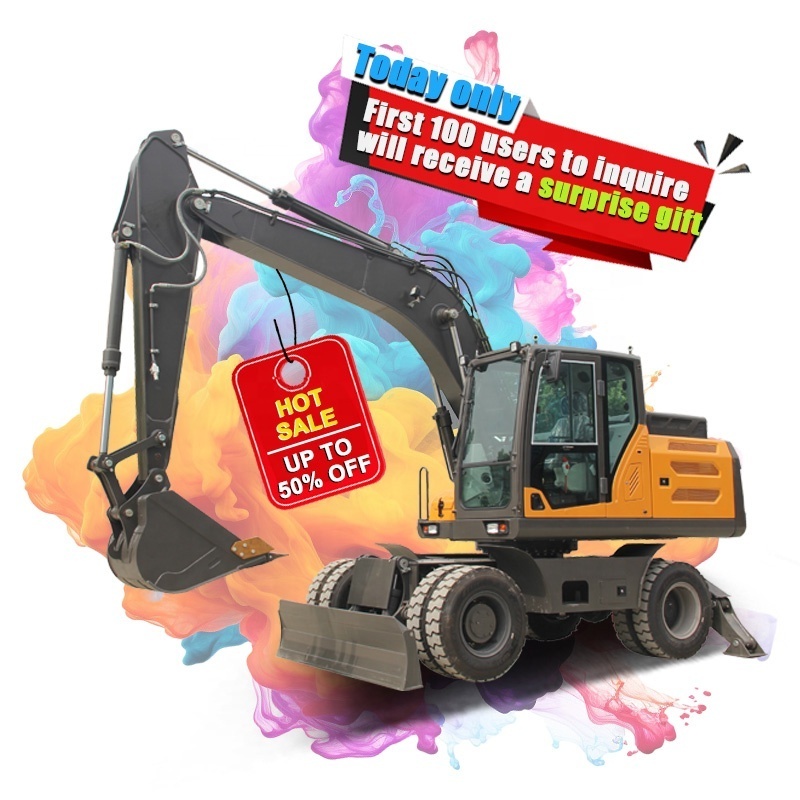 Free shipping cheap 13 ton 15 ton 16 ton Wheel Excavator big hydraulic crawler excavator 4x4 Wheel Excavator Machine