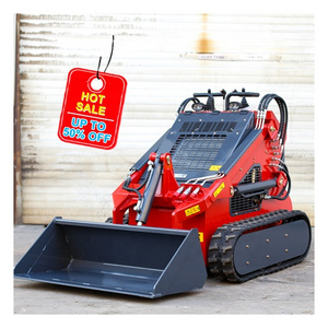 New condition EPA gasoline  engine 4 wheel drive walking motor Chinese skid steer loader with track rubber