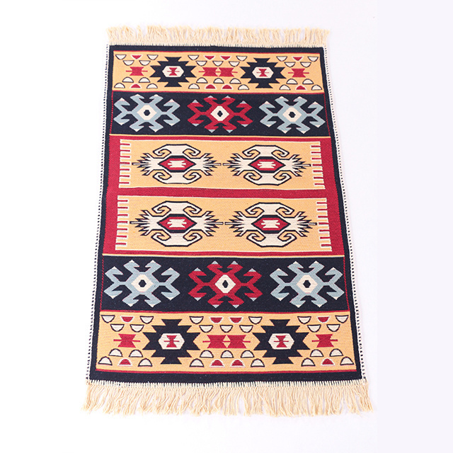 Highly Quality Authentic  Turkish Rugs Eco-Friendly Recycled Cotton Double Sided Woven Rug