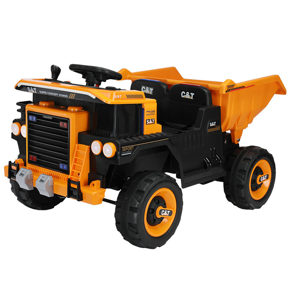 Electric Children Excavator Plastic Dump Truck Big Seat Battery Power 12V 7A Electric Ride On Car Toys For Kids To Drive