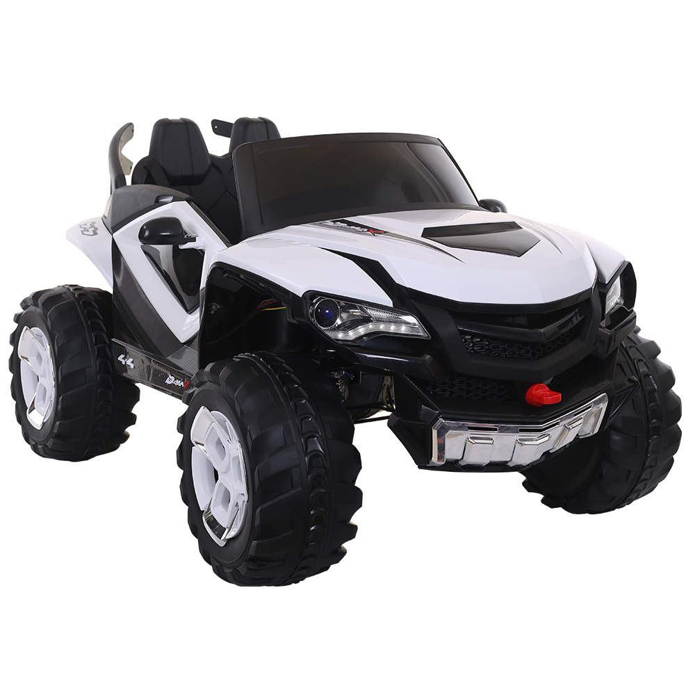 Licensed 12V 7A Electric Ride-On Car ABS for Kids Four-Wheel Drive Beach Vehicle 4 Big Plastic Wheels 390 Motor Battery Powered