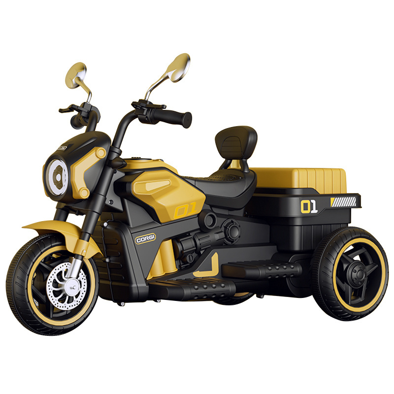 3 Wheels Electrical Motorcycle Kids Front Seat Yellow Children Bike Electric Kids Motorcycle Electric For 10 Year Old