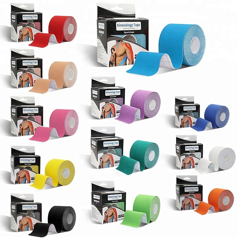 Hot Sale Free Samples Waterproof Elsticity  Cotton CE  Athletic Muscle Sports Kinesiology Tape