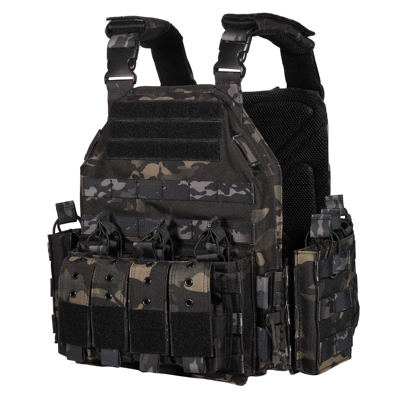 Black camouflage vest 1000D  High quality outdoor training vest Waterproof and comfortable tactical vest