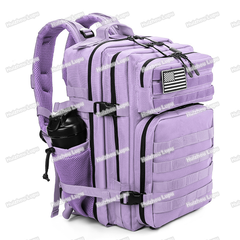 Custom Logo Waterproof Travel Fitness Luna purple 45L Tactical Meal Prep Backpack w Side Pocket