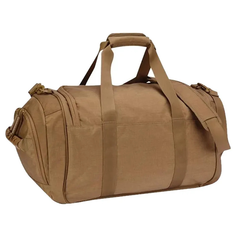 Custom Logo Waterproof Outdoor Hiking Sport Travel Bag Fitness Khaki Gym Duffle Tactical Bag