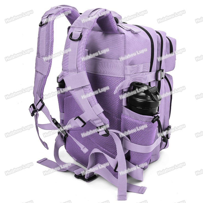 Custom Logo Waterproof Travel Fitness Luna purple 45L Tactical Meal Prep Backpack w Side Pocket