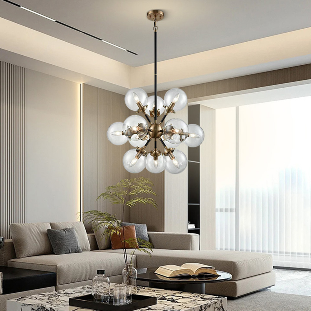 Modern Fashion Designer 12 Bubble Glass Chandelier Fixture Nordic Led Chandeliers Pendant Lights For Dining Room Foyer