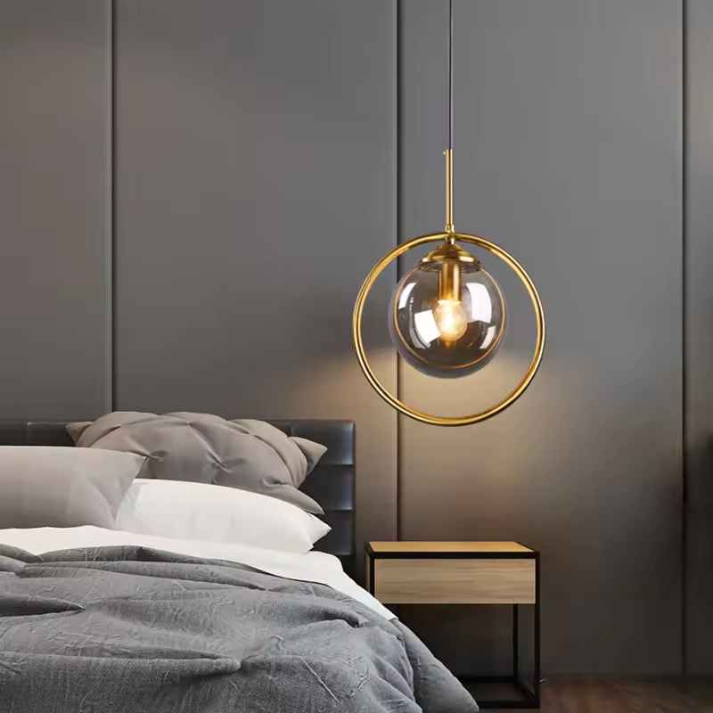 Drop shipping Living Room Home Decor Lighting Fixtures Modern Glass Ball Chandelier Nordic Retro Long Staircase Pendant Light