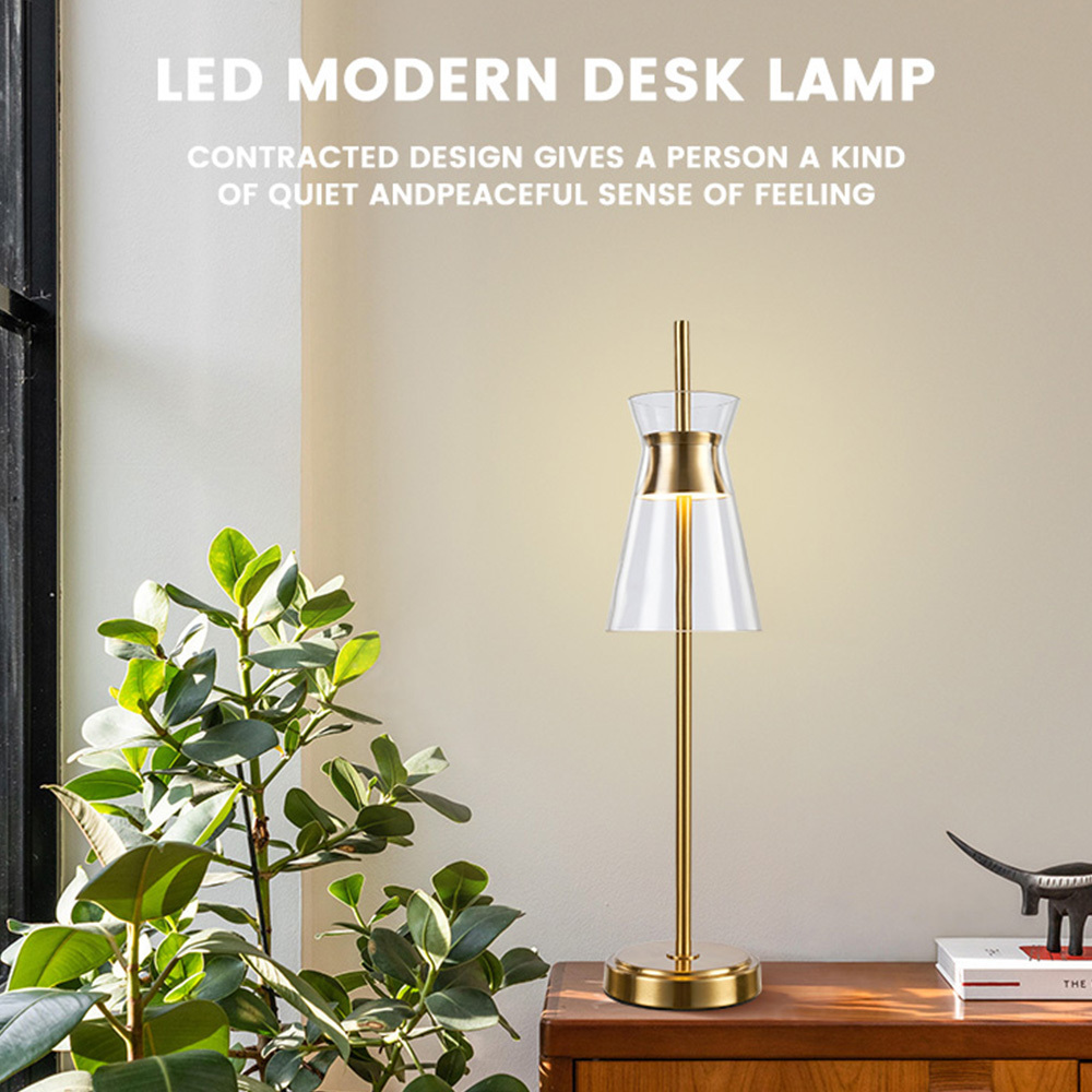 Decorative Crafts Modern Style Lamp Home Desk Lamp Glass Electric Modern Metal Table Lamp