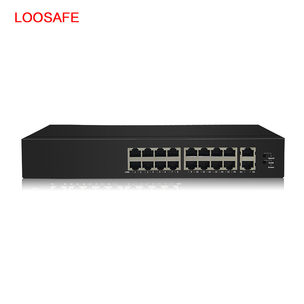 LOOSAFE 16 port poe switch Standard remote control POE power supply monitoring switch 250 meters 48V