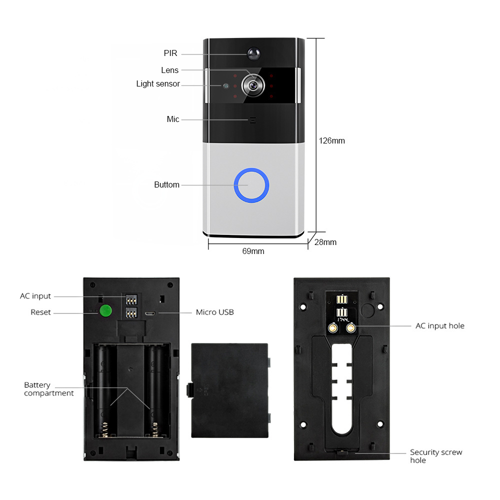 Loosafe Motion Detection Smart Video doorbell wifi door bell camera Security door bell camara