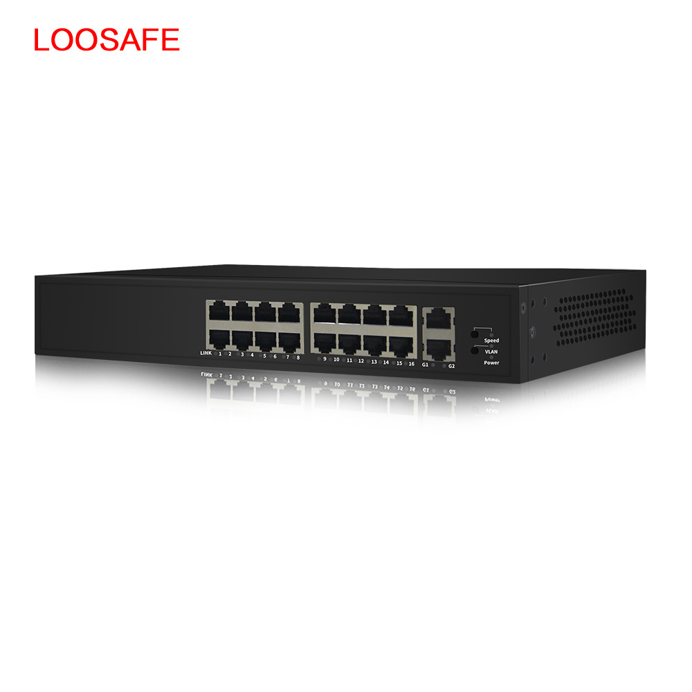 LOOSAFE 16 port poe switch Standard remote control POE power supply monitoring switch 250 meters 48V