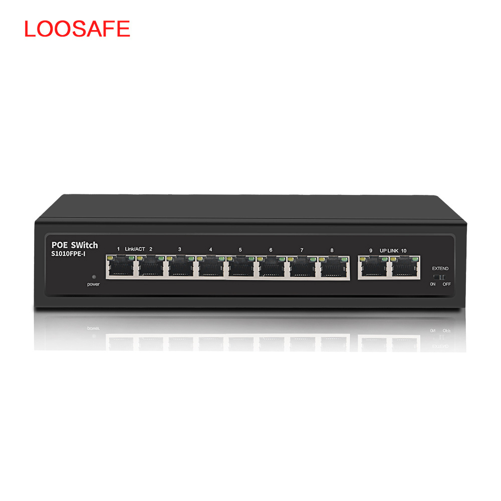 LOOSAFE 120W 8 Port PoE Switch 10/100Mbps POE Switch 48V power Ethernet For IP Camera Network Switch 8 port