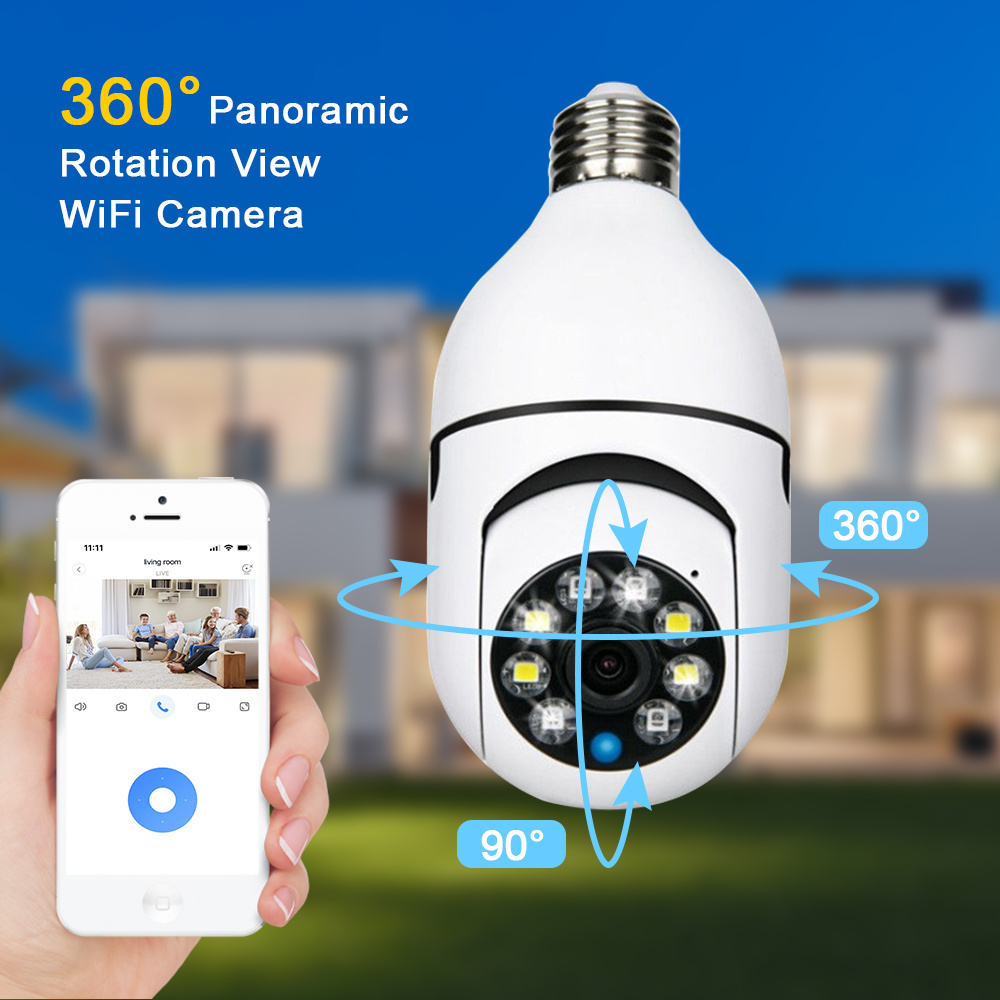 360 Panoramic TUYA Bombillo Camara De Seguridad CCTV Smart Home Security IP Wireless Lightbulb Wifi Light Bulb Camera 360 Degree