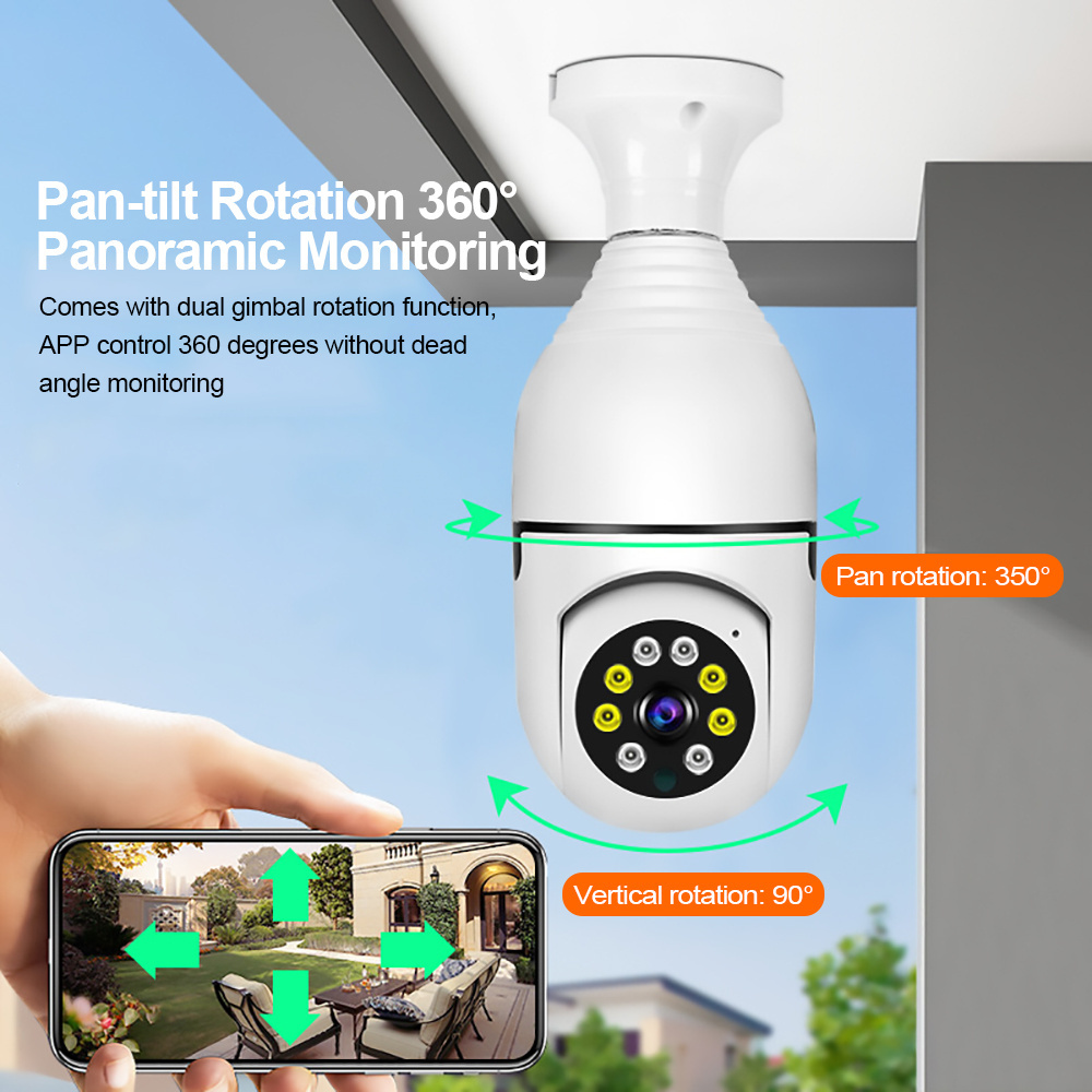 360 Panoramic TUYA Bombillo Camara De Seguridad CCTV Smart Home Security IP Wireless Lightbulb Wifi Light Bulb Camera 360 Degree