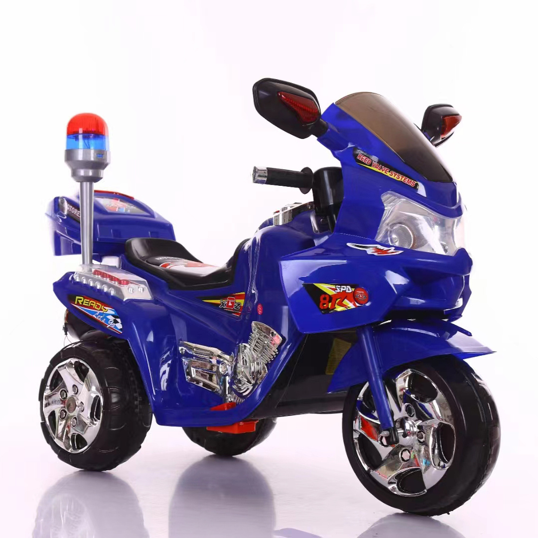 dual drive battery 3 wheel ride on car kids chargeable motorbike children electric motorcycle police motorcycle for kids