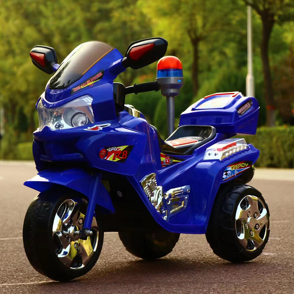 dual drive battery 3 wheel ride on car kids chargeable motorbike children electric motorcycle police motorcycle for kids