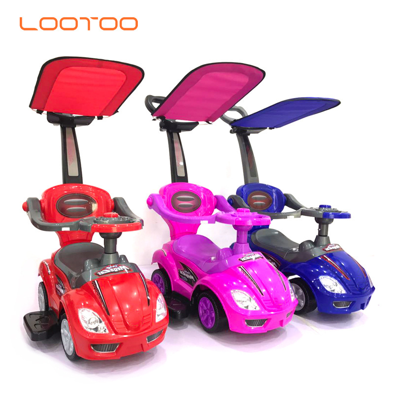 corporate promotional gift item Children toy stroller walker pushing bar kids ride on car 3 in 1 deluxe mega car with horn music