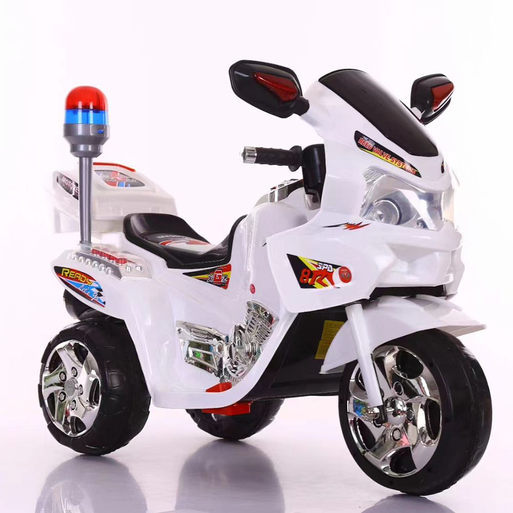 dual drive battery 3 wheel ride on car kids chargeable motorbike children electric motorcycle police motorcycle for kids