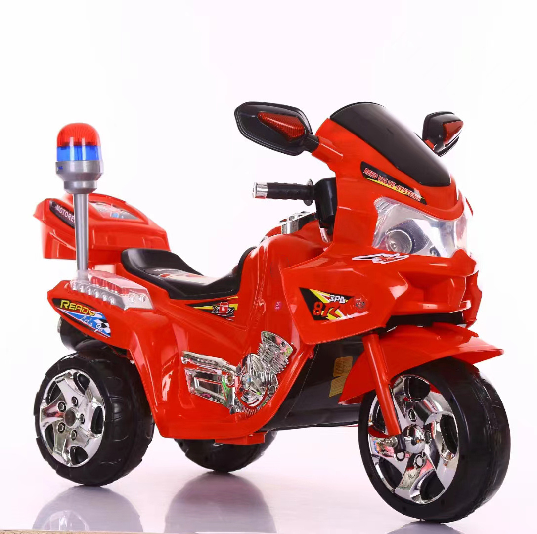 dual drive battery 3 wheel ride on car kids chargeable motorbike children electric motorcycle police motorcycle for kids