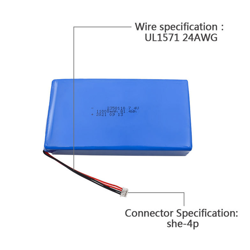 New Energy Batteries Factory Emergency Power Supply Lipo Battery Pack 2358110 3.7V 7.4V 11000Mah Lipo Battery Pack