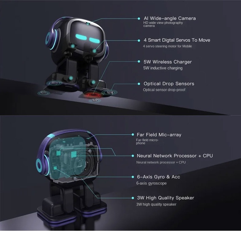 Custom Smart RC Robot Intelligent Programming Educational Electric EMO AI Metal Robots Radio Control Toy For Kids Studying